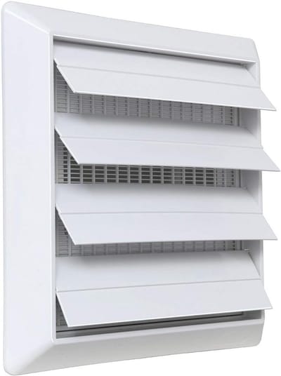 Ventilatierooster ABS Wit 185x185 mm met Terugslagklep en Insectenhor