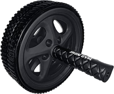 Buikspier Wiel - Core Trainer - Kracht Opbouwen - Dubbele Stabiele Wielen - 25 cm Lengte - Zwart