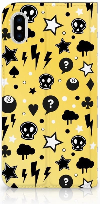 Mobiel BookCase Apple iPhone Xs Max Punk Geel