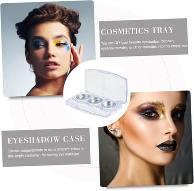 Oogschaduwdoosjes 6 Stuks - Make-up Opbergers - Cosmetica Organiseren - Draagbare Opslag - 7x4cm - Transparant