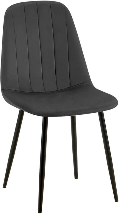 CLP Baxter Eetkamerstoel - Zwart Metalen Frame - Velvet - Fluweel - Metaal/donkergrijs
