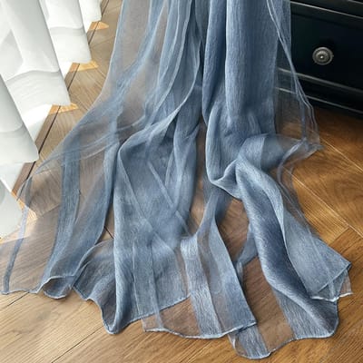 Zomerzijde Sjaal Dames Zonwering Effen Kleur Hoge Kwaliteit Moerbei Waterrimpeling Lange Sjaal Modetrend 200-78cm gray