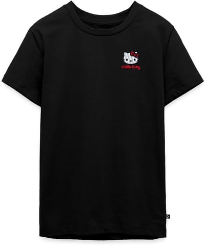 Hello Kitty Geborduurd Portret Premium T-Shirt Tiener