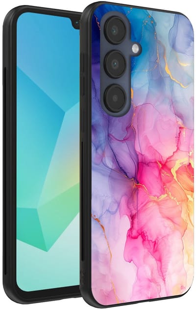 Smartphonica Telefoonhoesje Geschikt voor Samsung Galaxy A16 met marmer opdruk - TPU backcover case marble design - Regenboog geschikt voor Samsung Galaxy A16