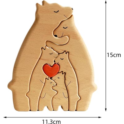 Thema Berenfamilie Houten Kunstpuzzel Houten Sculptuur DIY Schattig Familielid van Beren Puzzel Huis Bureau Decor Moederdag Cadeau