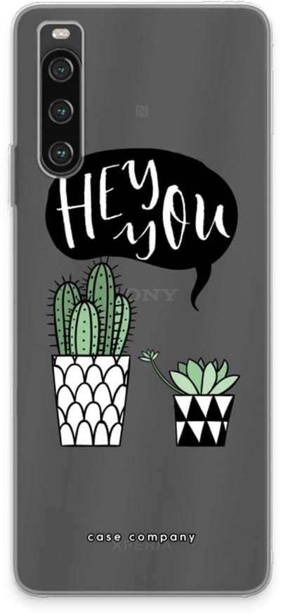 Case Company® - Hoesje geschikt voor Sony Xperia 10 IV hoesje - Hey you cactus - Soft Cover Telefoonhoesje - Bescherming aan alle Kanten en Schermrand