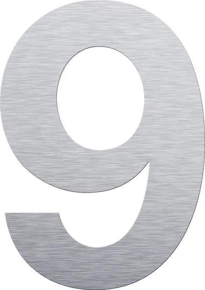 Huisnummer 50 cm - Nummer 9 - RVS mat geborsteld