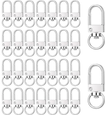 Draaibare Kreeft Klauw Sluitingen - 30 Stks Zilver Metalen Sleutelhanger Haken voor DIY Projecten en Sieraden Maken