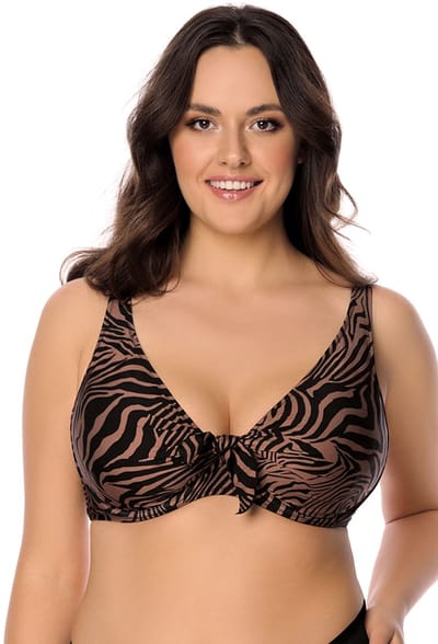 Vivisence bikinibh dames 3203 badmode zachte cups gestreept, bruin-zwart, 75d