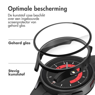 Screen protector - Geschikt voor Samsung Galaxy Watch 6 - 40 mm - Full Cover Hard Case / Beschermend Hoesje - Zwart