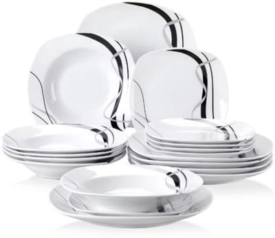 Celestia Serviesset Bianca - 18 delig - 6 personen - Wit - Dinerborden - Bordenset - Diepe borden - Ontbijtborden - Servies - Keukenservies