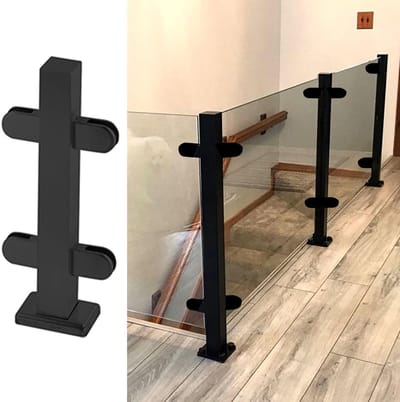 Balustrade Palen - Reling Ondersteuning - Balkon Afscheiding - Roestvrij Staal - 125 cm Hoog - Zwart