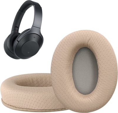 kwmobile 2x oorkussens geschikt voor Sony MDR-1000X / WH-1000XM2 koptelefoon in beige - Voor over-ear hoofdtelefoon