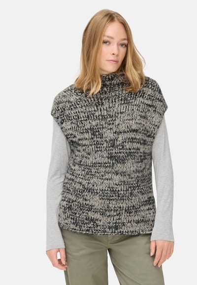 camel active Gebreide trui met opstaande kraag - Maat womenswear-XXS - Grijs