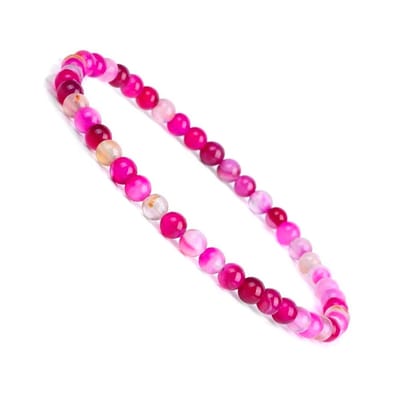 Bixorp Gems Roze Botswana Agaat Edelstenen Armband 4mm - Edelsteen Kralenarmband - Spiritueel Cadeau - 18cm