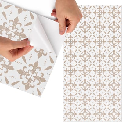 Tulup Meubelfolie - Klassieke ornamenten Decoratiefolie Zelfklevend - 75x150 cm - Beige Meubelfolie - Meubel Wrap Folie - Klassiek Meubelfolie - Plakfolie Meubels - Keuken decoratie - Achtergronden en patronen