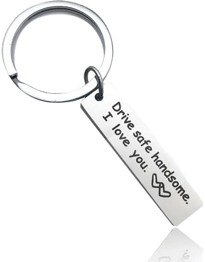 Sleutelhanger Drive Safe Handsome I I Love You I Zilver