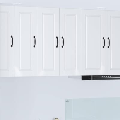 vidaXL - Wandkast - PORTO - Hoogglans - wit - 30 - x - 31 - x - 80 - cm - Bewerkt - hout
