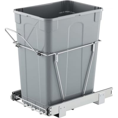 VEVOR 35 Qt uittrekbare prullenbak voor keukenkastjes, onderbouwprullenbak met robuust metalen schuifsysteem met volledige uittrekfunctie en handgreep voor gootsteenprullenbak