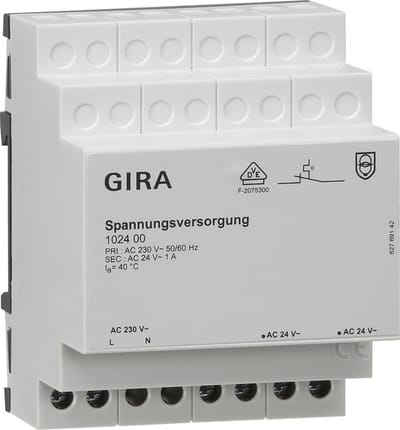 Gira AC 24V 1A Voeding Voor Weerstation DIN - 102400