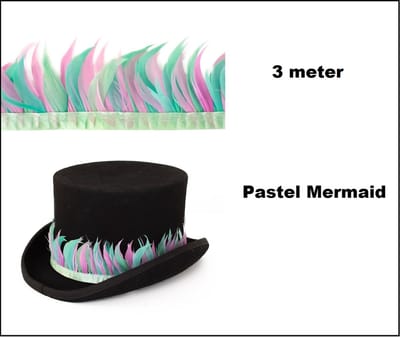 Verenband mermaid pastel 3 meter - Festival hoed thema feest carnaval zeemeermin