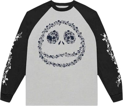 Disney The Nightmare Before Christmas - Floral Jack Longsleeve shirt - S - Grijs/Zwart