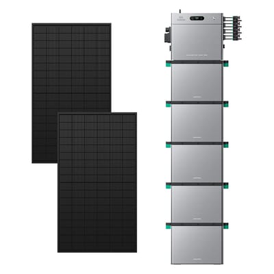 Zendure SolarFlow 2400 Pro - SolarFlow 2400 Pro (2.4 kWh) / 5*AB3000L (14.40 kWh) / 2*450W Bifacial Panel (1170Wp Max)