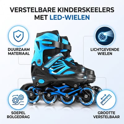 Inline Skates – EU 38-41 Verstelbaar – LED Wielen Zonder Batterij – ABEC-7 Lagers – Kinderen en Jongeren Skaten