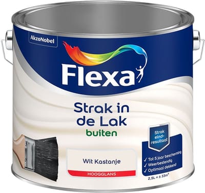 Flexa - Strak In De Lak Buitenlak Hoogglans - Wit Kastanje - Mengverf - 2,5 L