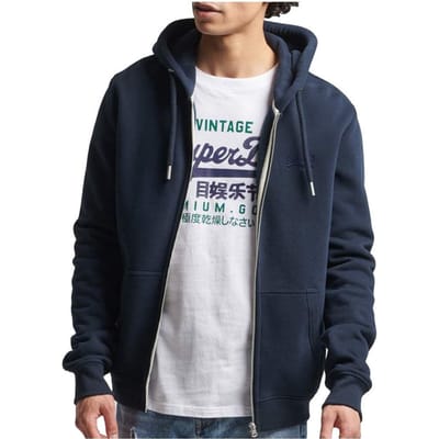 Superdry - Maat S VINTAGE LOGO EMB ZIPHOOD Heren Trui