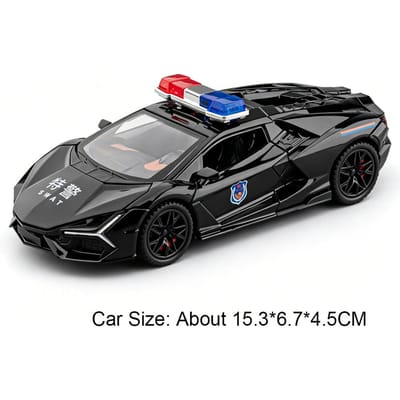 1:32 Revuelto Lader Politiewagen Model Speelgoed Legering Carrosserie Sterk Duurzaam Hoge Simulatie Modellen Pull Back Auto Speelgoed Cadeaus Voor Kind