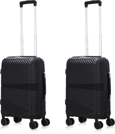 Mallorca Reiskofferset 2-delig - Handbagage - 2 x 39 liter - Zwart - Met Ingebouwd TSA Slot - Voor Vliegtuig en Vakanties