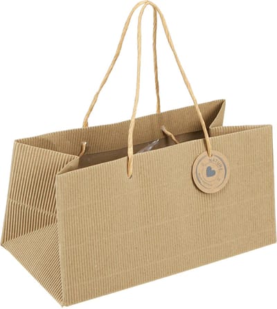 Plantenzakken papier naturel geribbeld 24x12x12cm 8 st, 8 Stück