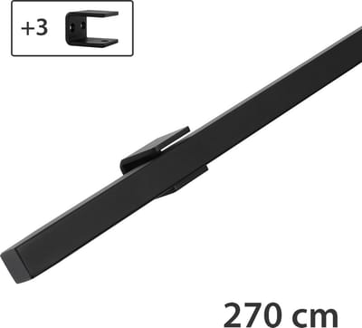 IVOL Design Trapleuning Zwart - Vierkant - 270 cm met 3 houders