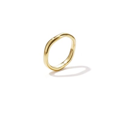Golden Wave Ring | RVS (verkleurt niet) | maat 17 | Leukste ringen voor haar