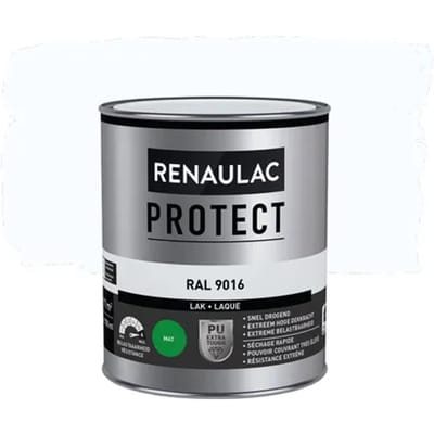 Renaulac Buitenlak Protect - Verkeerswit Ral 9016 - Mat - 750ml