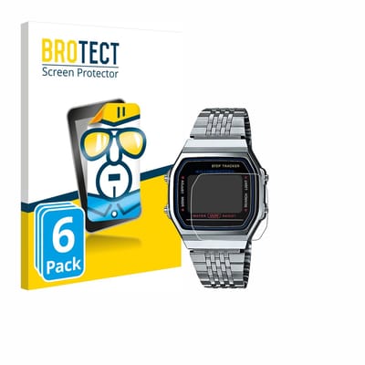 BROTECT - Screenprotector voor Casio iconic ABL-100WE-1A - Folie Beschermfolie transparant 6 Stuks