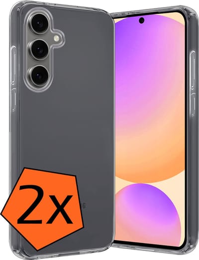 Hoes - 2 Stuks - Geschikt voor Samsung Galaxy S24 FE - Sterk & Shockproof - Case Siliconen - Back Cover - Telefoon Hoes - Transparant