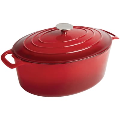 Ovale Braadpan - 5 Liter - Rood - Vogue GH313 - Horeca & Professioneel