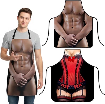 Kookschorten Set - Keukenschorten Heren Dames - BBQ en Grillen - Waterdicht Ontwerp - 2 Stuks - Grappig Stijl A