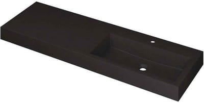 INK Momento Wastafel Quartz Wasbak Rechts met 1 Kraangat - 1400x450x90 mm - Quartz Zwart