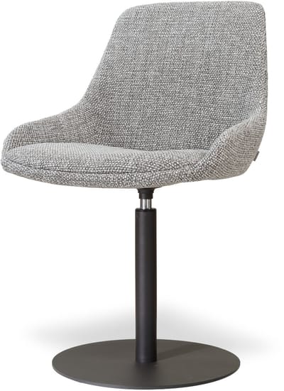 Nolon Niva-Isa Draaibare Tulp Eetkamerstoel Grijs Blend - Mat Zwart Onderstel - Japandi - Comfortabel