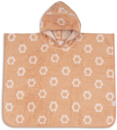 Jollein Badponcho - 100% Badstof - 1-2 jaar - Jacquard - Flower Reversible