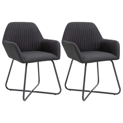 vidaXL - Eetkamerstoelen - 2 - st - stof - zwart