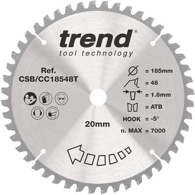 Zaagblad 185mm 48 Tanden Hardhout & Zacht Hout voor Verstekzaag