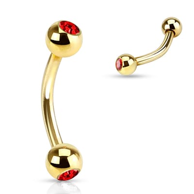 Rook piercing steentje rood