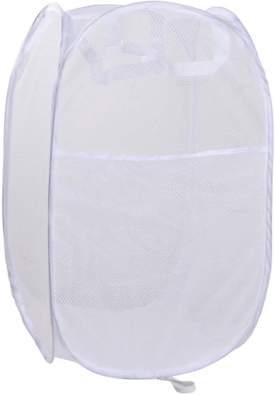 Dailygoods- Wasmand Opvouwbaar - Wasmand met Handgrepen - Opbergmand voor Vuile Kleren - Organiser Bakken - Wit - Groot Model - Wasmanden