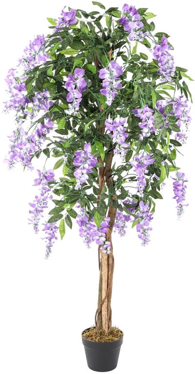 Kunst Paarse Bloemboom Kiruna | 150cm - Namaak Bloemboom Kiruna - Kunstplanten voor binnen - Kunstplant bloemboom