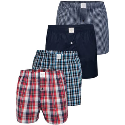 MG-1 Geweven Wijde Boxershorts Heren Core Blauw 4-Pack - Maat L