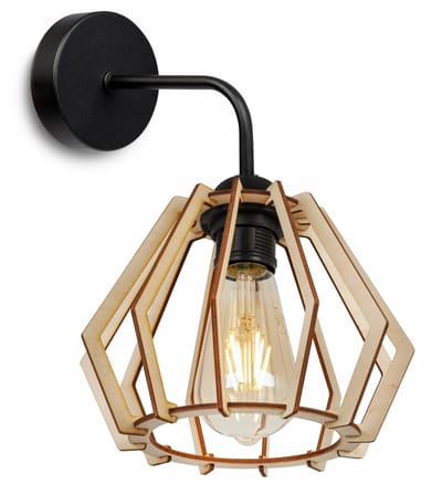 Light-Home TIMBER 2361/K – Wandlamp – Zwart/ Hout – LED – Modern Design